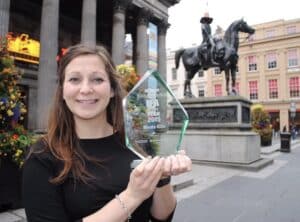 Nicola Ellis Wellington Wealth IFA of the Year with the Scotsman newspaper